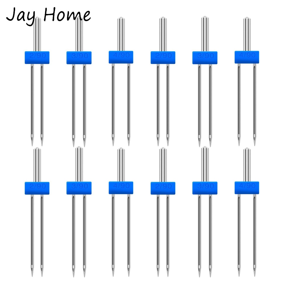 12pcs Sewing Machine Twin Needles Household Multifunctional Sewing Machine Accessories Twin Stretch Double Needles