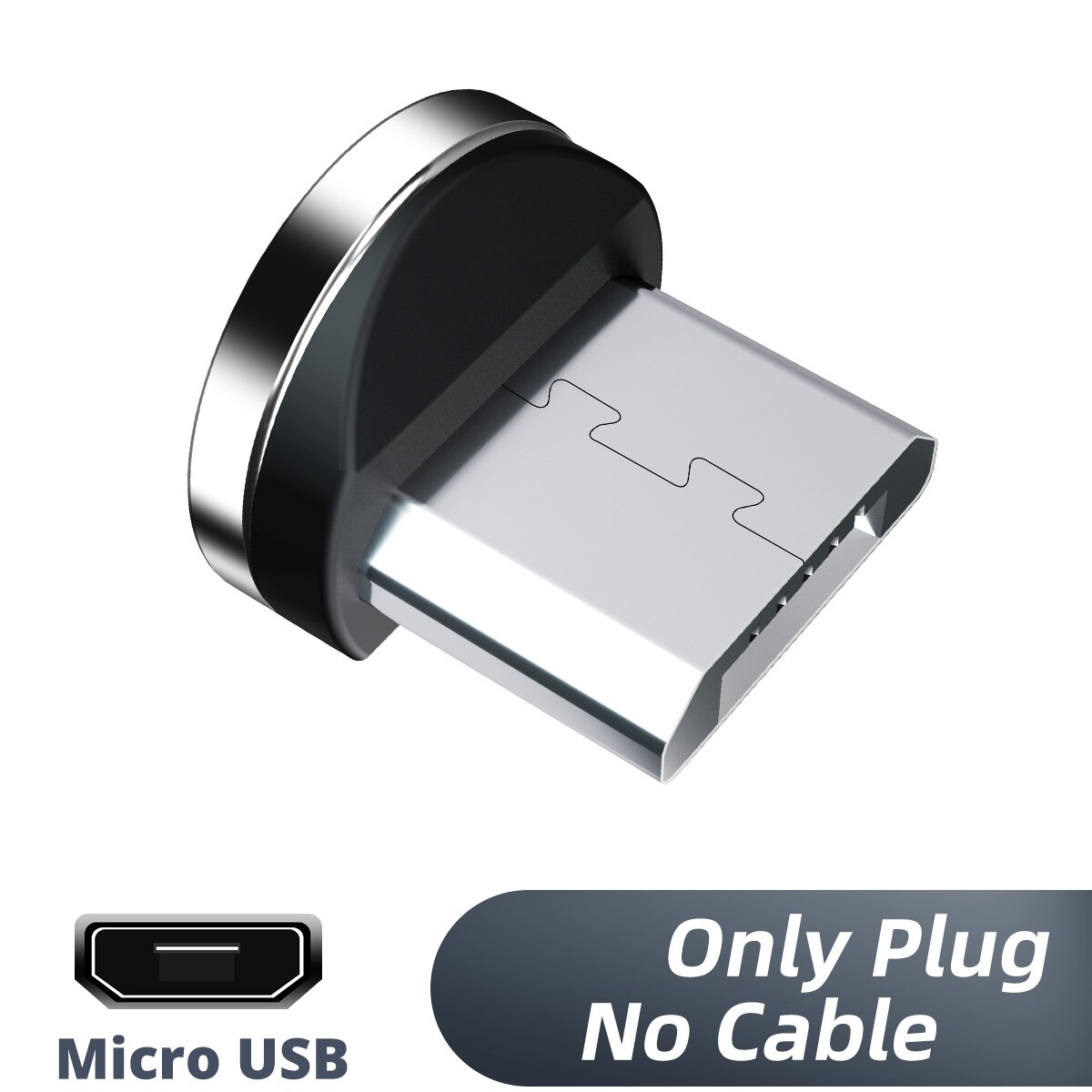 Usb typ c magnetkabel micro usb magnetisk laddningskabel 1m 2m 2.4a magnetkontakt snabbladdare mobiltelefon 3 in 1 laddningssladd: Endast mikropluggen / 1m