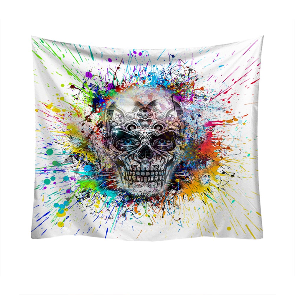 Wall Tapestry, Skull Print Household Wall Tapestry Halloween Wall Hanging Carpet Decorative Cloth: 5