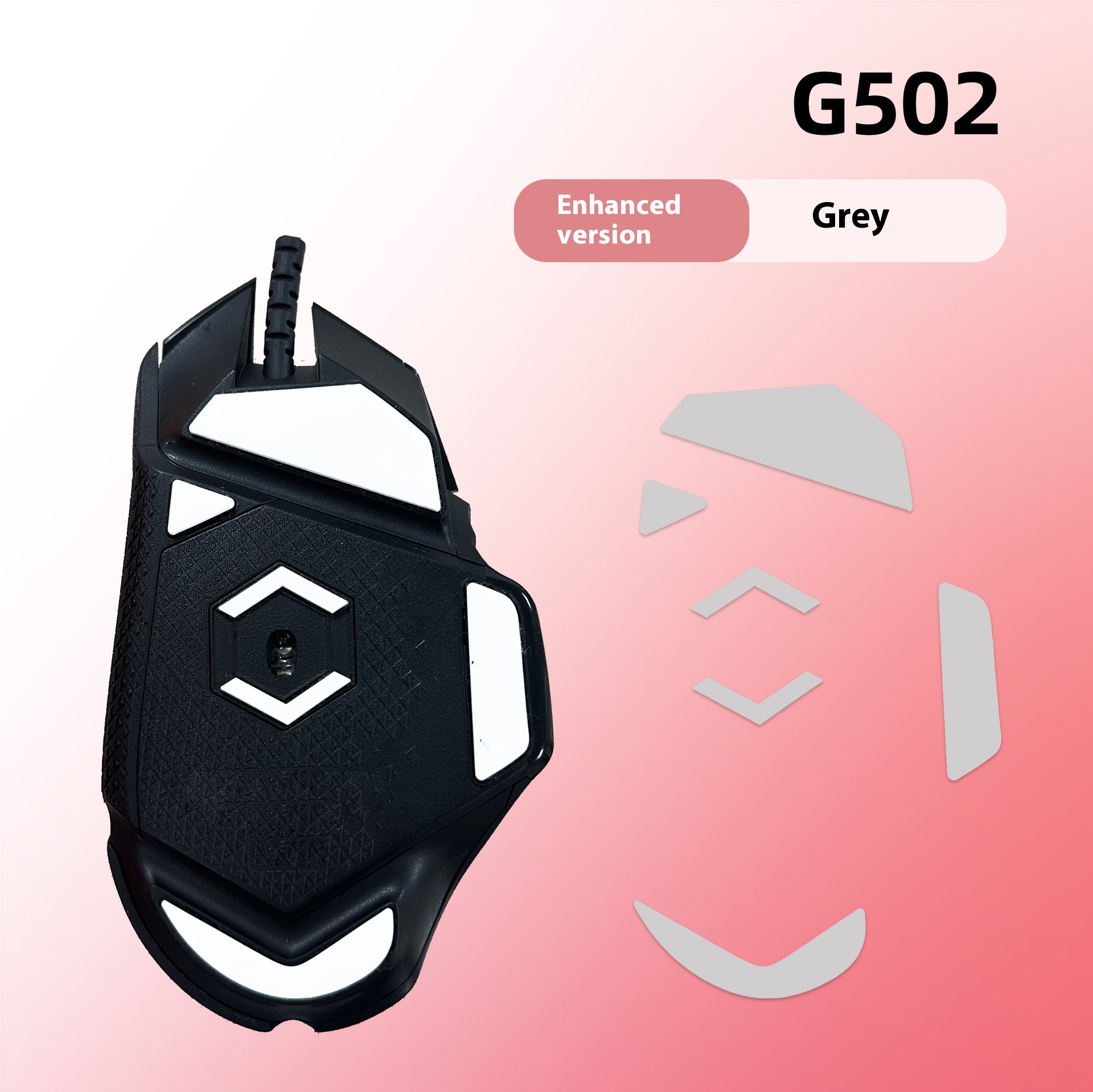 1pcs Teflon foot stickers compatible with Logitech G502 Hero Wired Mouse esports gaming mouse accessories: LIGHT GRAY