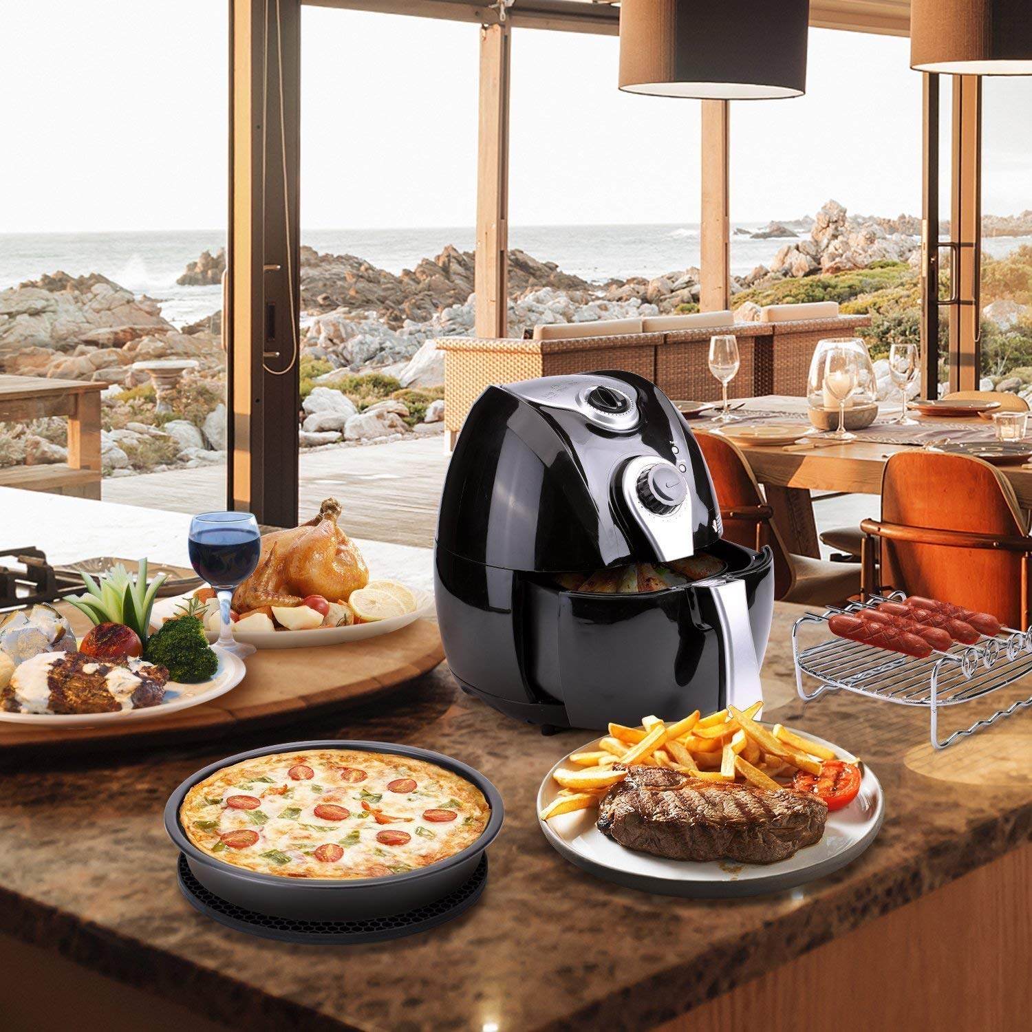 Air Fryer Accessories Set of 10 pcs, Fit all Standard Air Fryer 3.7QT- 5.3QT- 5.8QT, 7 Inch