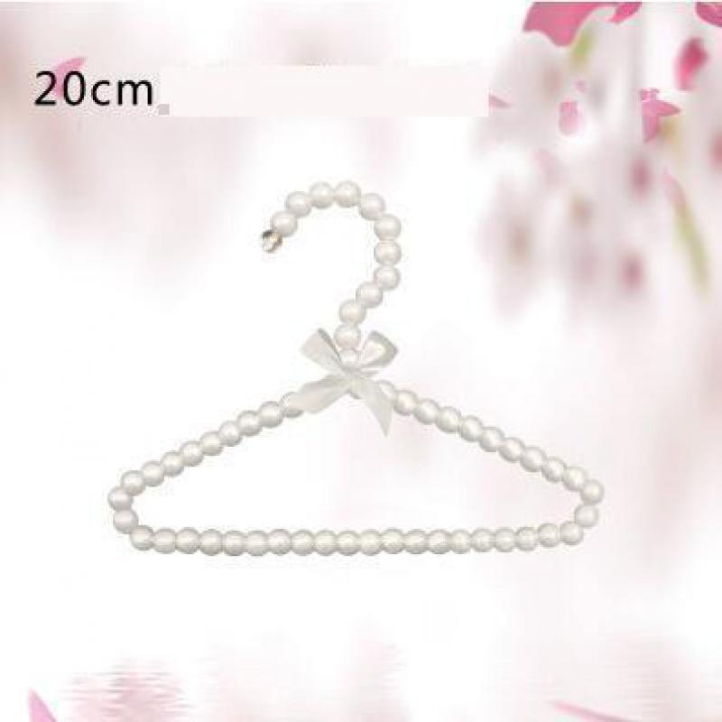 10pcs/lot 30cm/20cm Children Plastic Pearl Hanger Baby Hangers For Clothes Kids Plastic Cloth Hanger Child Clothes Rack: 20cm White