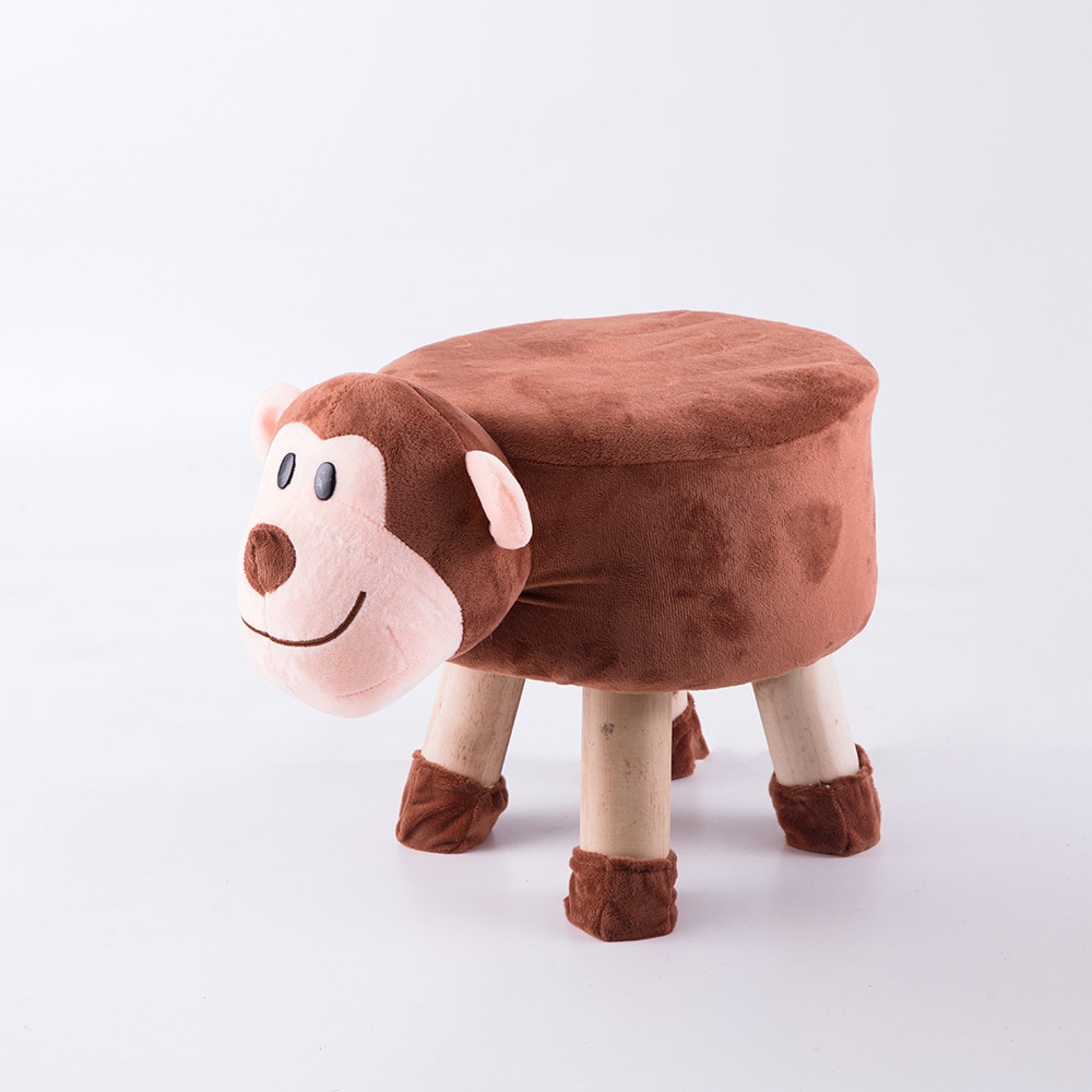 Baby Shining Kids Autostoeltjes Kid Stoel Baby Cartoon Stoel Hoogte 28Cm Creatieve Dier Bank Houten Bank Pluche Comfortabele Baby seat: Monkey