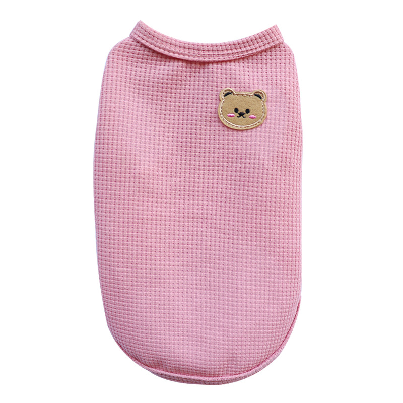 Urso colete roupas para cães de estimação gato sólido camiseta roupas cães fino pequeno moda chihuahua algodão verão kedi katten gato traje pug: M / Verde