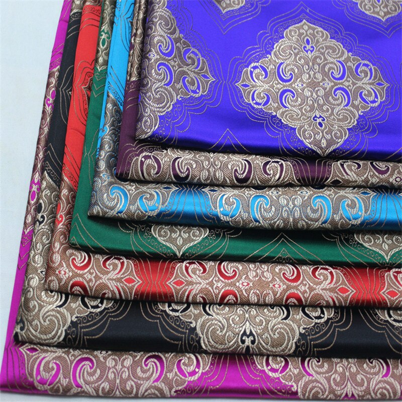 Cf581 1 meter blå / rød / lilla / grøn kinesisk silke jacquard brokadestof kinesisk stil qipao tang dragt stof sædehynde klud