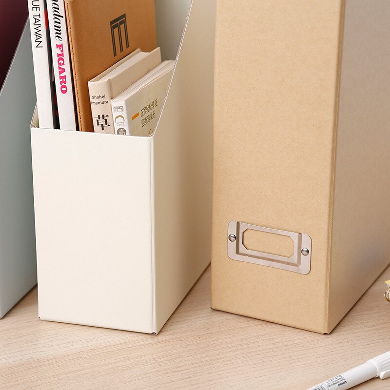 Book File Folder Stand Box Desktop Storage Box Paper Bookshelf Office Foldable