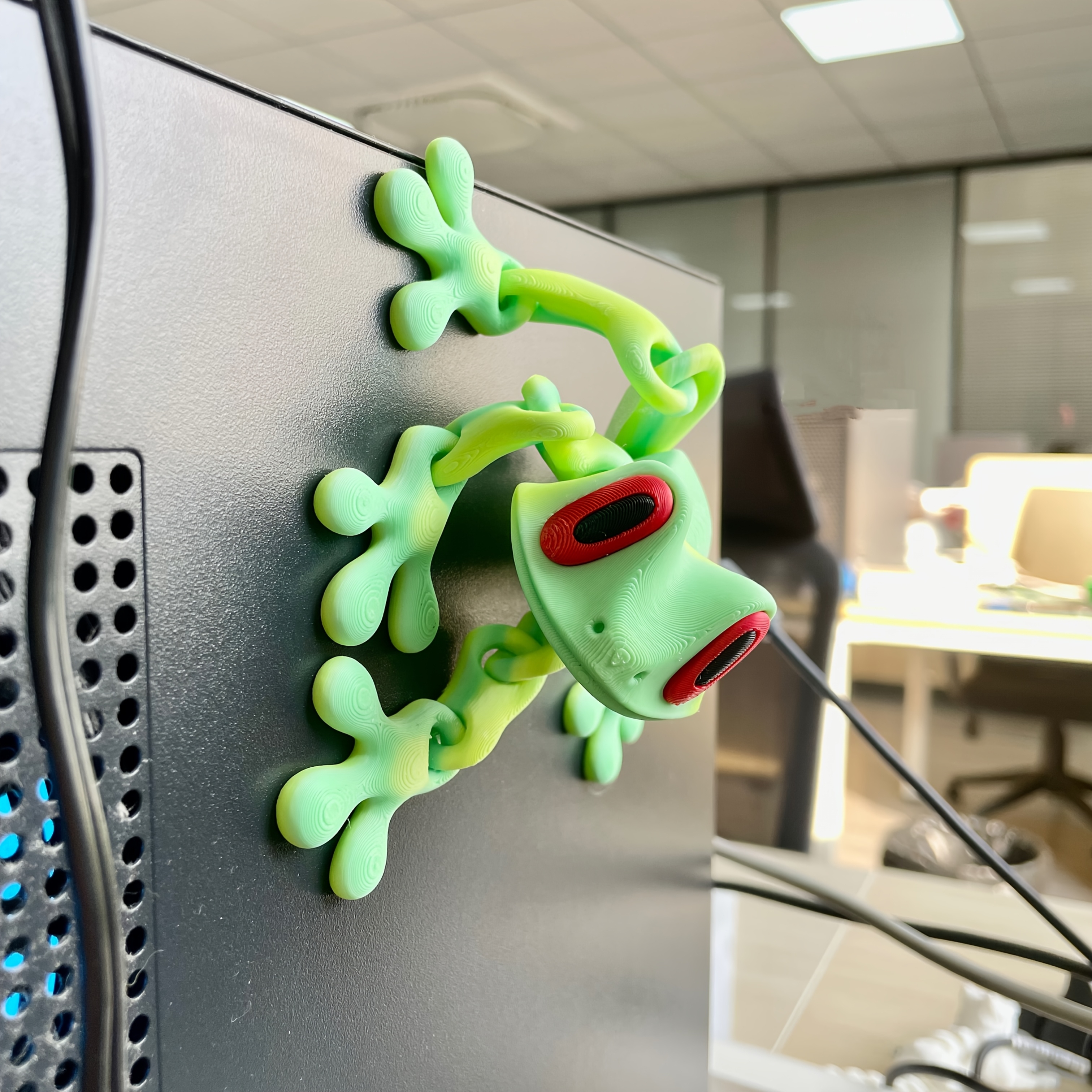1pc koelkastmagneten in de vorm van een kikker, serie 3d, print met cartoonafbeelding van een kikker, magnetisch keukenaccessoire