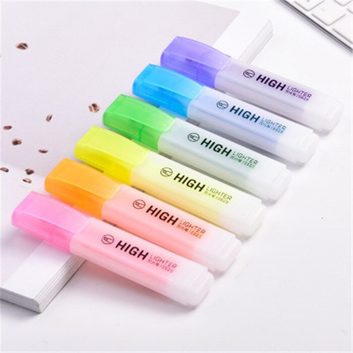 Deli 6 stks Gekleurde Markeerstift Art Tekening Markers Pen Briefpapier Winkel Kantoor Schoolbenodigdheden Fluorescerende Inkt Schilderen Graffiti: All Color 6pcs