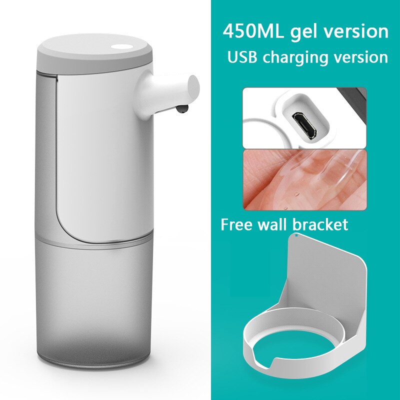 Smart Sensor Soap Dispenser 450ml Wall-mounted Hand Sanitizer Dispenser USB Charging Suitable For Kitchen And Bathroom