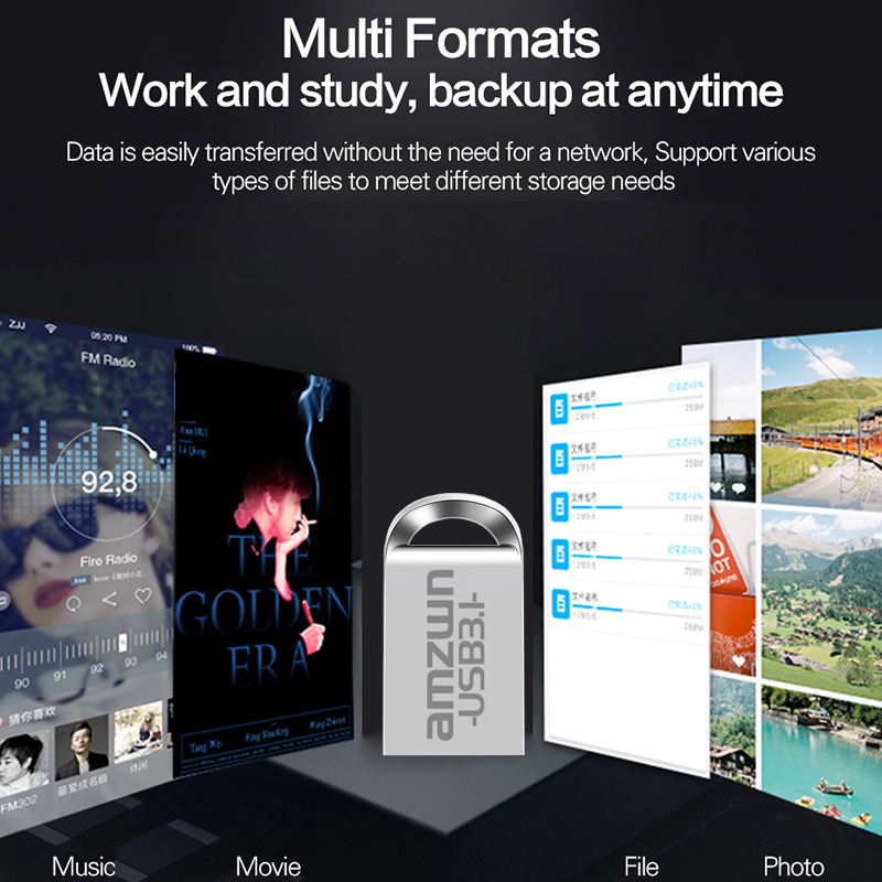 Mini Metal USB 3.1 Flash Drives 64GB Heart Pen Drive 32GB 16GB 128GB Memory Stick Waterproof U Disk for Laptop