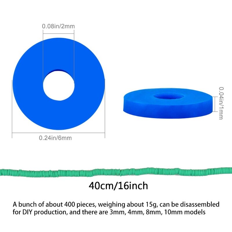 Flat Round Clay Beads for Jewelry Making Necklaces and Bracelets DIY Earring Necklace Craft Set Clay Bead Kit LX9E