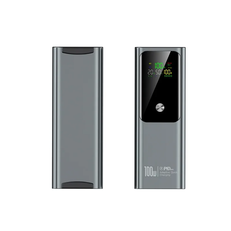 Batería externa de 20000mAh PD100W, Banco de energía de alta capacidad, carga rápida, cargador portátil para ordenador portátil, iPhone, xiaomi: Grey / 30000mAh