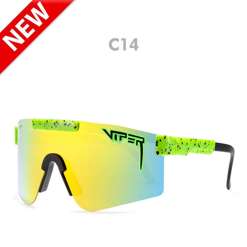 Pit viper Übergroßen Blau Gespiegelt Sonnenbrille Männer Sport polarisierte brillen einstellbare tr90 rahmen uv400 Schutz Frau Gläser: C14