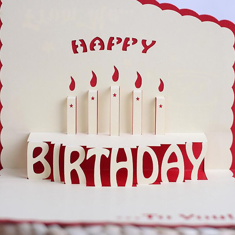 3D Cake Card Pop Up Cards Birthday Cards for Kids Girl Wife Husband Birthday Cake Greeting Postcards Card