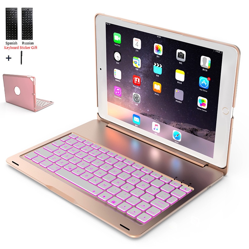 Für iPad 10,2 Hintergrundbeleuchtung Drahtlose Bluetooth Tastatur fallen Für iPad 10,2 Zoll Tablette Aluminium Legierung Stand Abdeckung + Stift