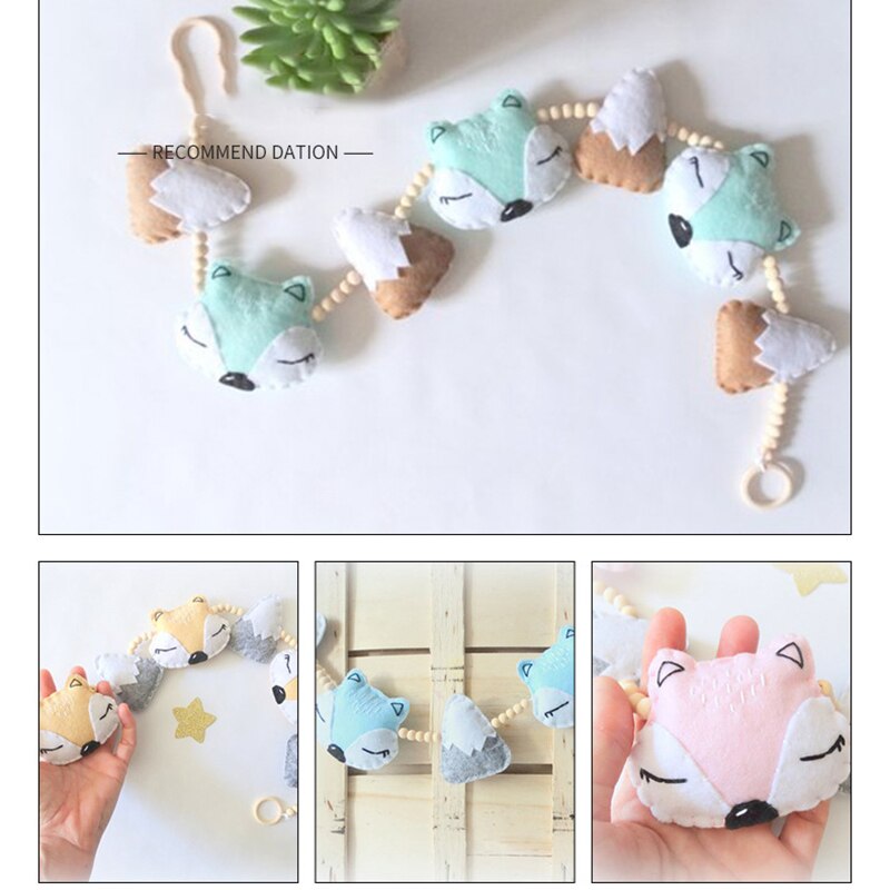 1Pc Baby Speelgoed Nordic Cartoon Vos Baby Rammelaars Kinderen Kamer Opknoping Decor Fotografie Prop Zachte Rammelaar Mobiele Wandelwagen Accessoire