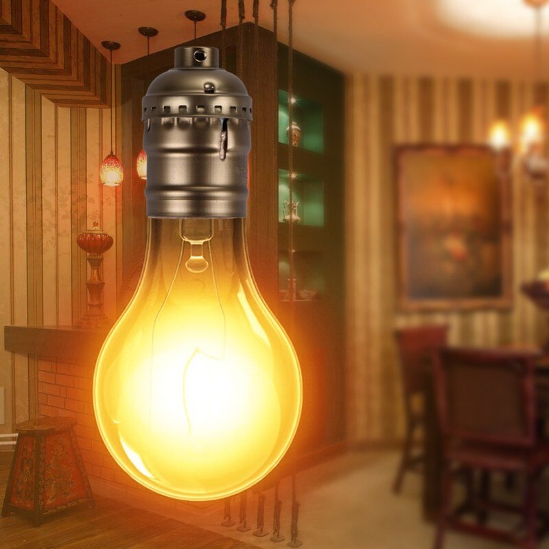Retro Vintage E26/E27 Schroef Lamp Aluminium Shell Base Lamp Houder Hanger Verlichting Socket Plafondlamp Adapter Kabel