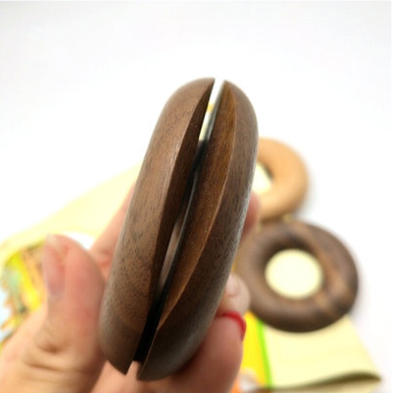 4 stk donut form mini bøg sort valnød taske klips hjem opbevaring organisator køkken værktøj til snacks cookies chips
