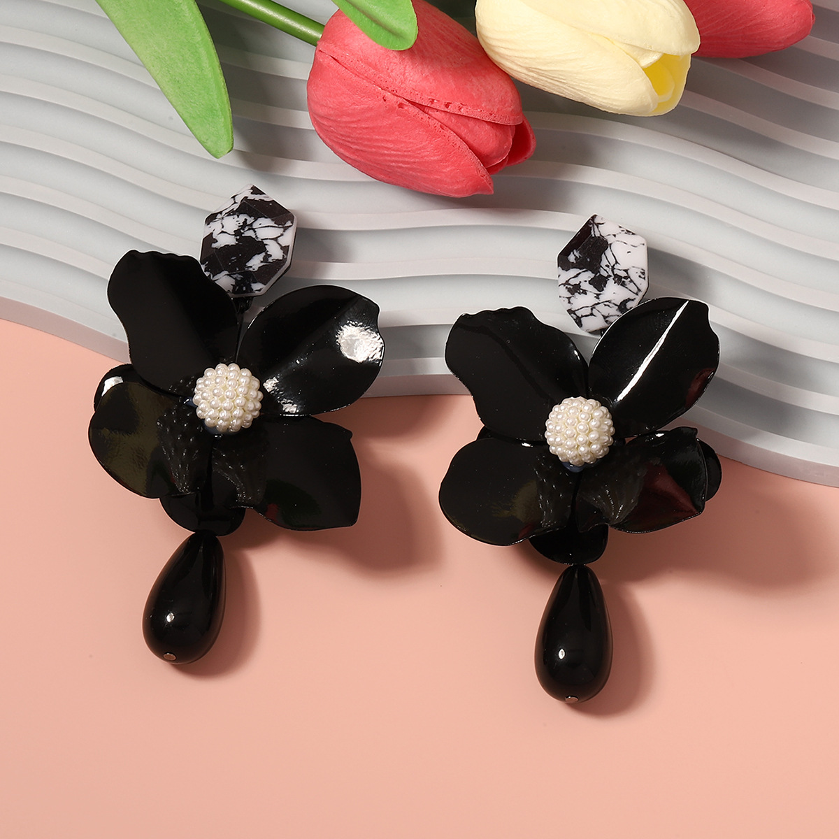 Colorful Trapezoidal Acrylic Earrings Women'S Accessories Simple Earrings: BRASS PLATED