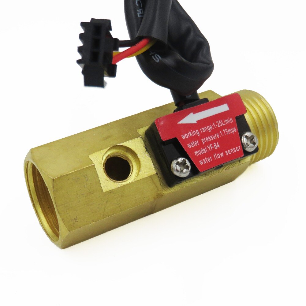 Water flow sensor meter counter indicator Turbine Hall flowmeter with temperature probe YF-B4 DN15 G1/2&#39;&#39; 1-25L/Min