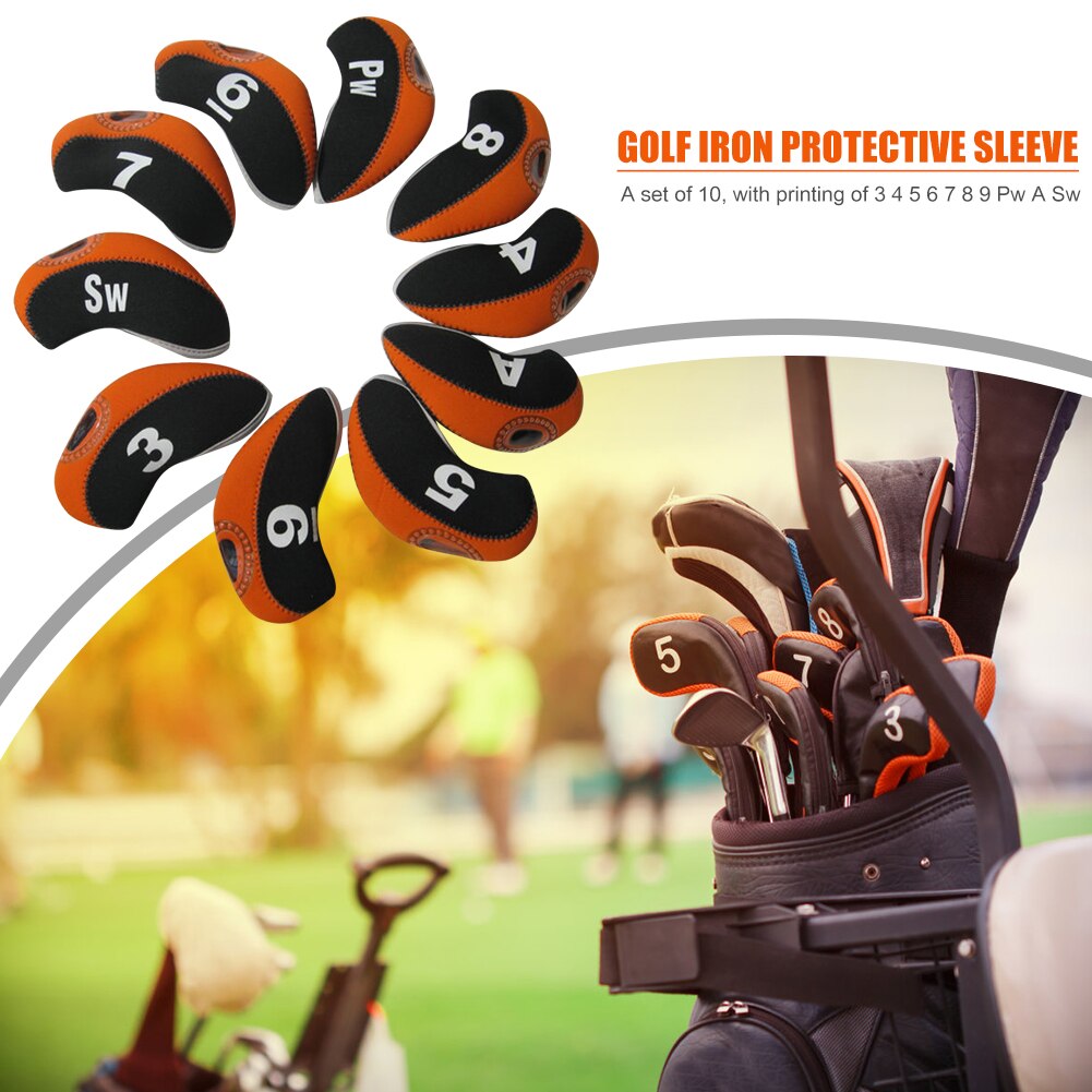 10 Stks/set Golf Clubs Iron Pole Hoofd Hoed Mouwen Duiken Materiaal Golf Staaf Hoofd Beschermhoes Golf Accessoires