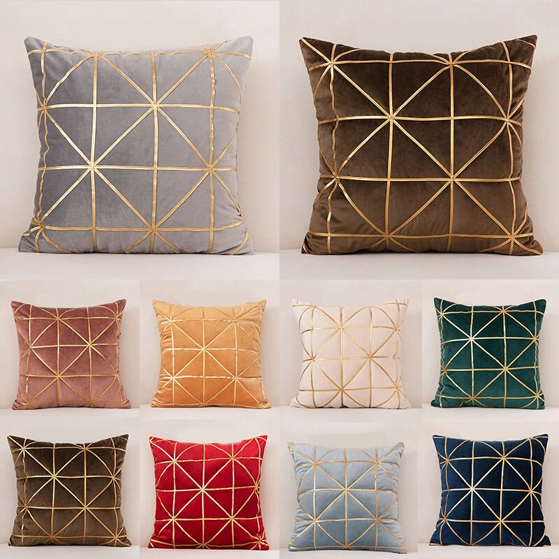 Housse de Coussin en velours 45x45cm Taie D'oreiller Classique Coussins Couvre Fournitures de Maison Taille Housse de Coussin Décontracté Taie D'oreiller
