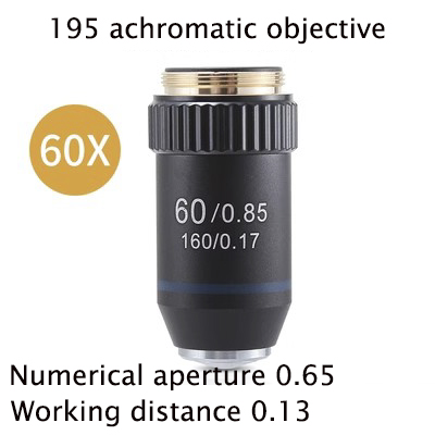 195 Achromatic Objective Lens 4X 10X 20X 40X 60X 100X for Biological Microscope RMS 20.2mm Optical Microscope Parts: Red