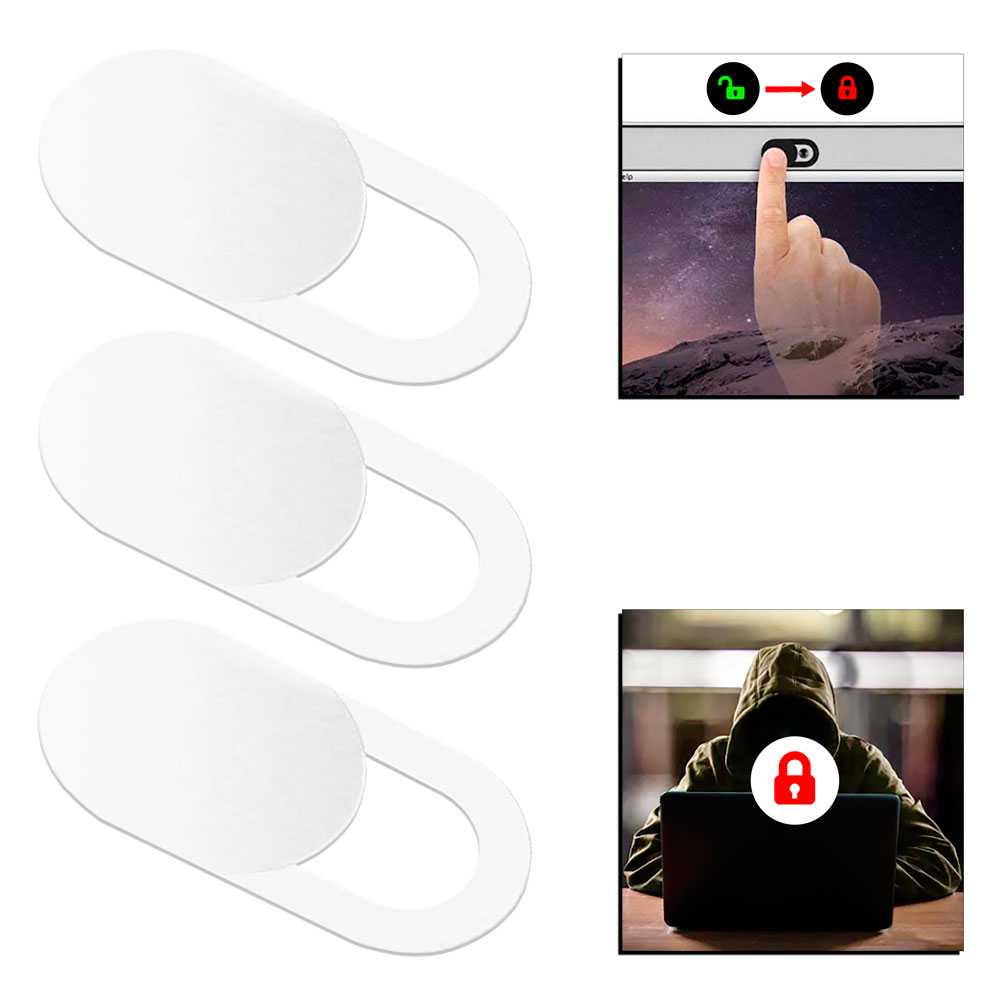 3x Webcam Cover Slide Ultra Dunne Web Camera Sticker Slider Beschermt Uw Privacy Online Wit Voor Laptop Mobiele Tablet