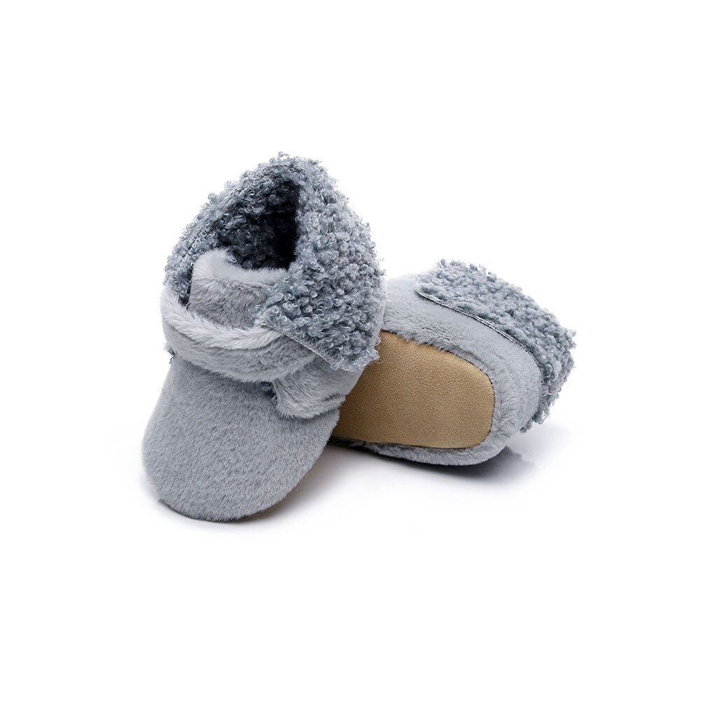 Baby kinderen winter bont wieg schoenen zachte zool pluche gevoerde pantoffels peuter eerste loopschoenen antislip bodems warme schoenen: 5 / 11