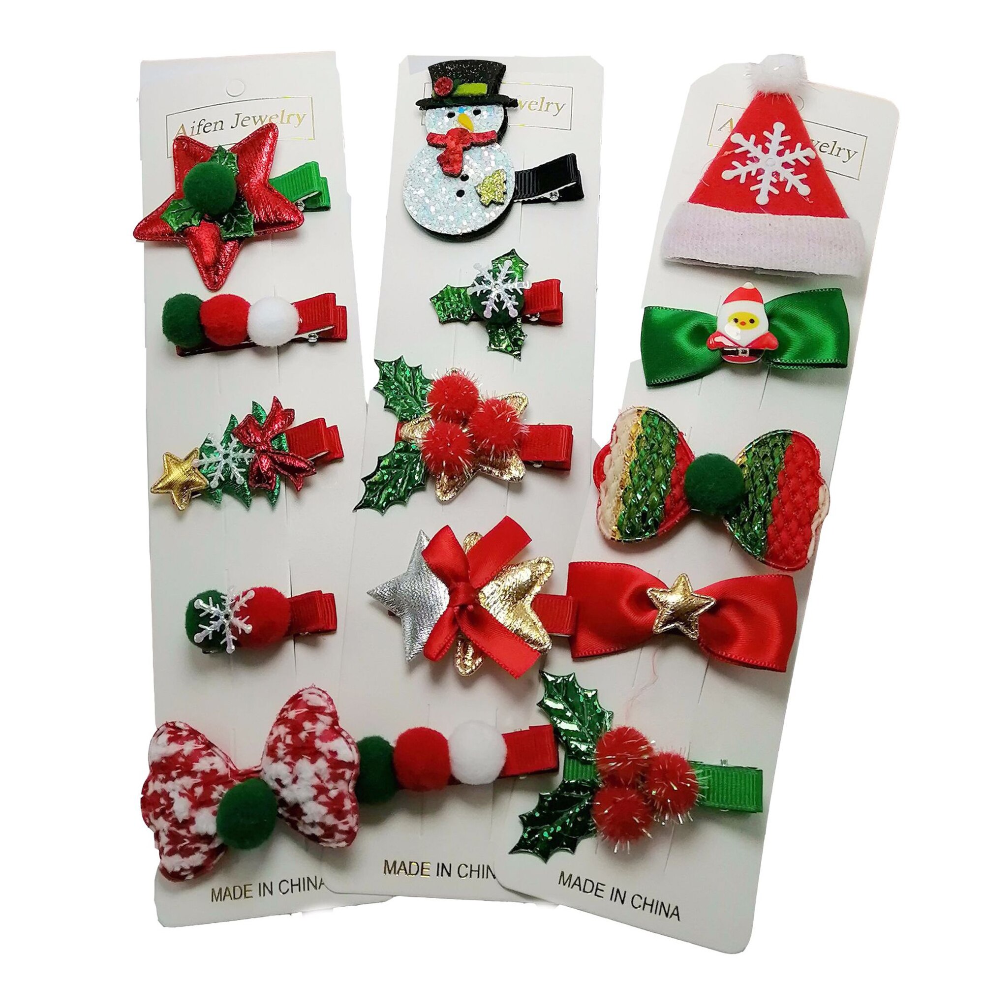 Citgeett Christmas Hair Clips Lovely Snowman Xmas Tree Hat Snowflake Hair Barrettes for Women Girls