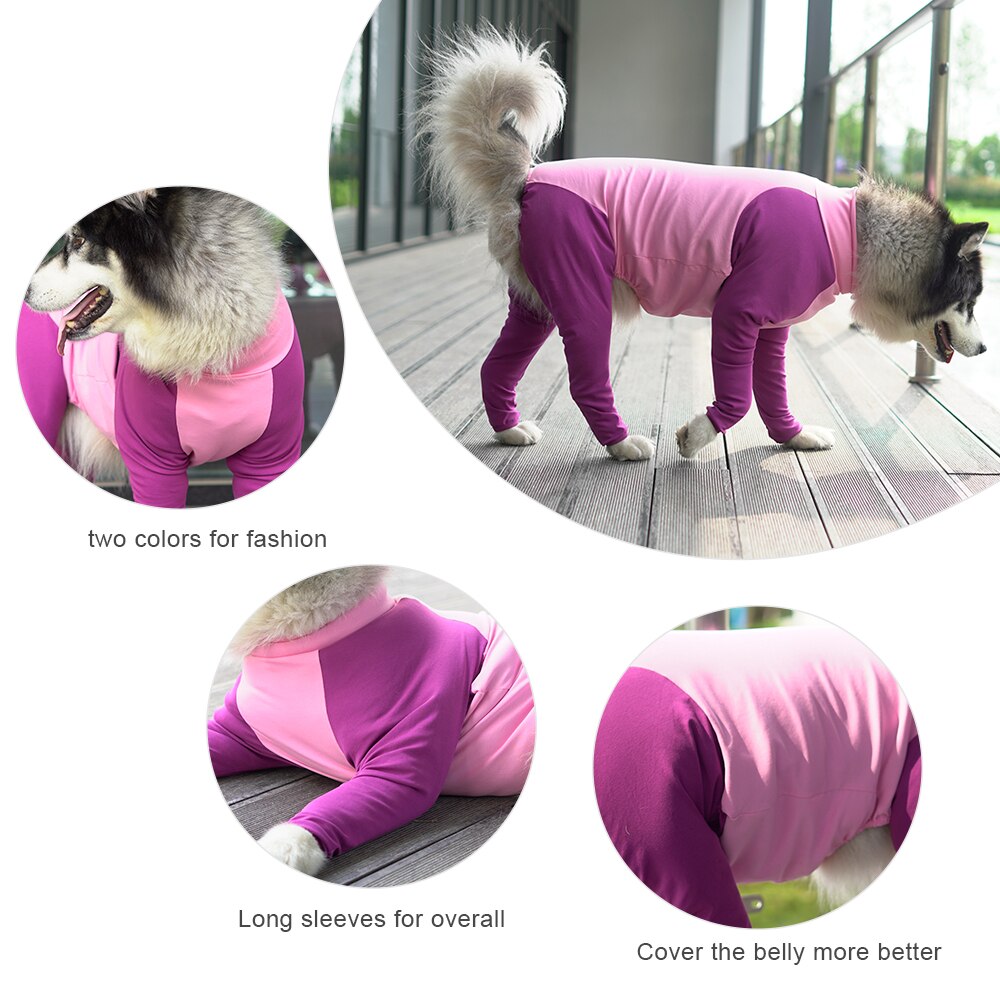 Ropa de perro grande para otoño e invierno, pijama dorado de Samo Alaskan con cuatro patas y codo, para perros grandes