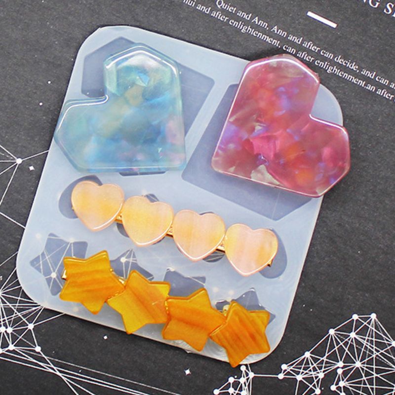 Stampo In Resina Epossidica di cristallo Della Clip di Capelli Barrette Casting Stampo In Silicone FAI DA TE Artigianato Strumenti di Creazione di Gioielli Tornante