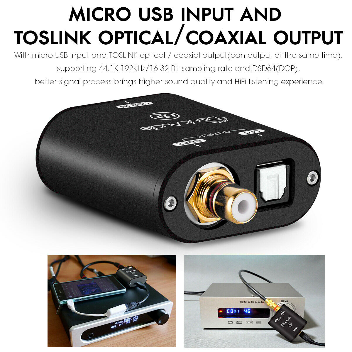 Douk Audio Mini Xmos Usb Naar Spdif Coaxiale Optische Converter Digitale Interface Audio Adapter Dsd PCM192K