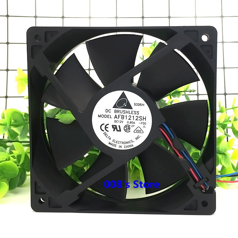 Cpu køler blæser til pc server afb 1212sh -f00 3 pins /-5 c 54 4 pins 120mm 120*120*25mm 12v 0.80a pwm køling 3400 rpm 113 cfm: 3 ben