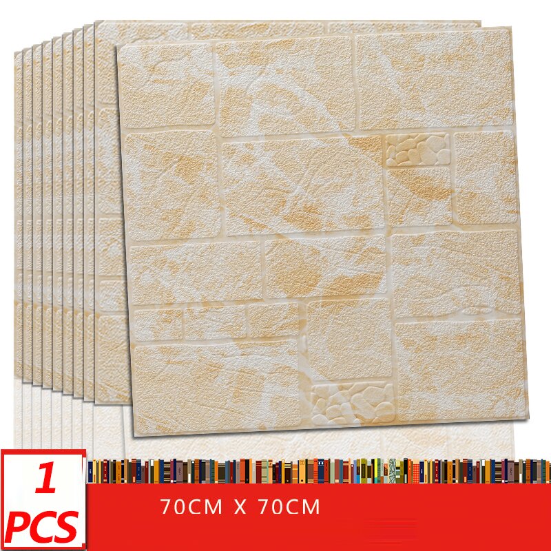 70*70cm 3d adesivo de parede imitação tijolo decoração do quarto à prova dwaterproof água auto-adesivo papel de parede para sala de estar tv pano de fundo decoração: D