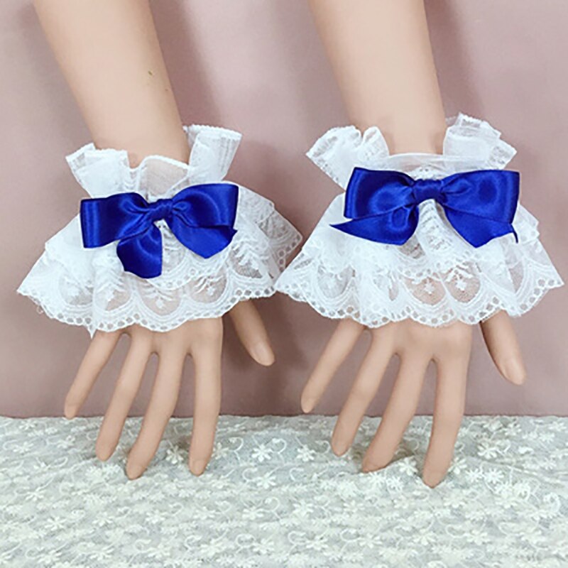 Japanse Lolita Hand Mouw Gothic Meisjes Strik Lace Hand Ring Kawaii Wit Anke Decoratie Meisjes Ruches Zachte Zus