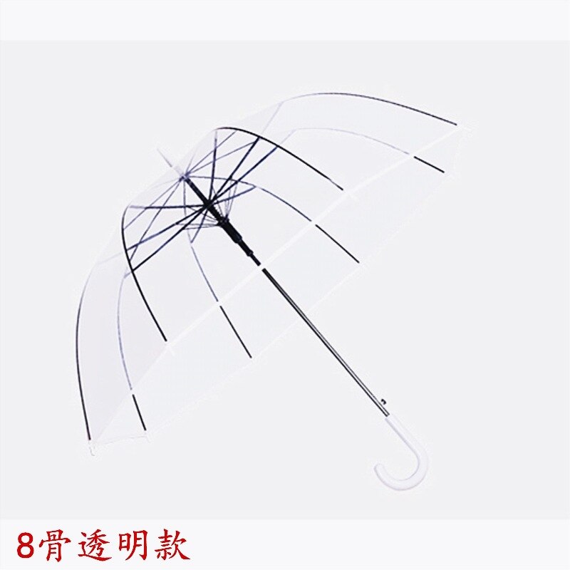 Parapluie transparent princesse Apollo, construction SUPER arc, parapluie semi-automatique crochet incurvé, tige droite: as picture1