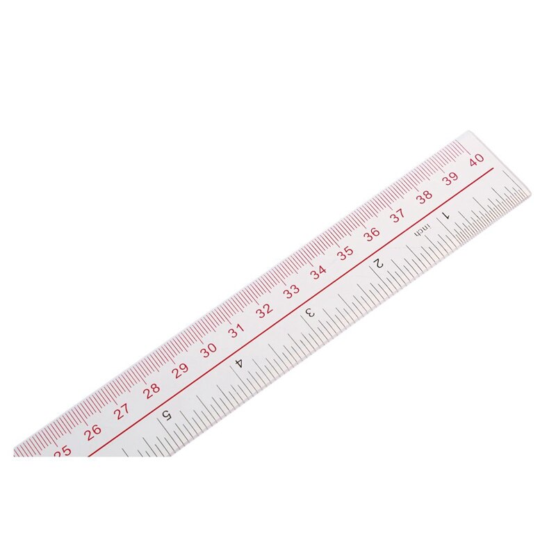 40cm 16 Inches Length Measure Clear Plastic Straight Edge Ruler