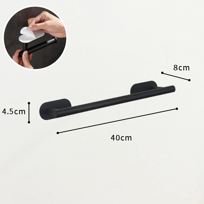 Wall Mount Toilet Towel Paper Holder Adhesive Black Silver Kitchen Roll Paper Stand Hanging Napkin Rack Bathroom Accessories WC: Light Grey