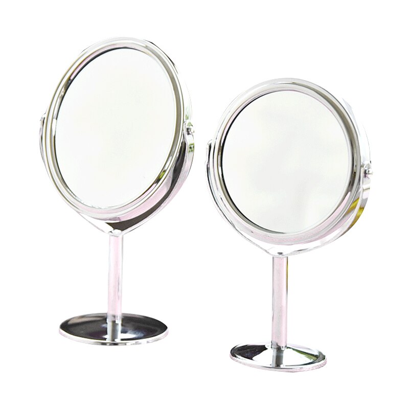 Lille makeup spejl desktop rundt ovalt bordspejl simpelt dame husstand metal roterende dobbeltsidet makeup spejl wjb 411