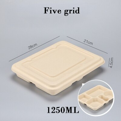 10 PCS Bento Box Eco-Friendly Lunch Box Food Container Disposable Pulp Microwavable Dinnerware Home Healthy Material Lunch Box