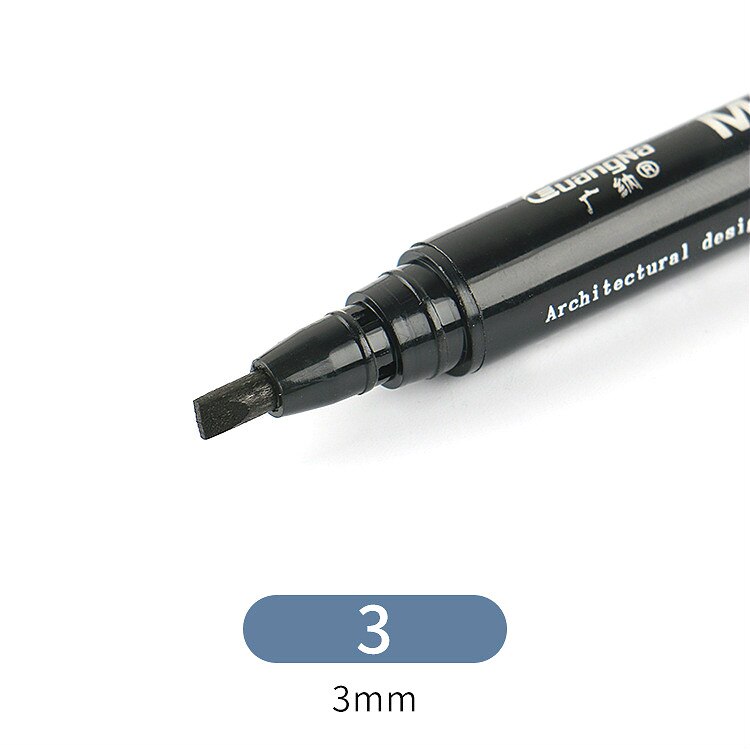 Pigment Liner Ink Paint Brush Marker Pen 0.05 0.1 0.2 0.3 0.4 0.5 0.6 0.8 Different Tip Black Fineliner Sketching Brush Pen Pens: 3