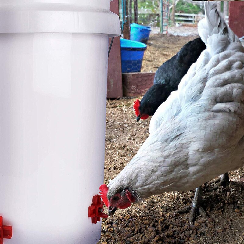 1pc Poultry Water Drinker Horizontal Side Mount Clean Automatic Poultry Chicken Quail Feeder Water System Feeding