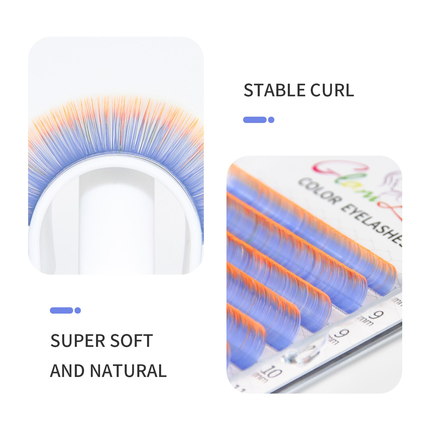 GLAMLASH fluorescencyjne przedłużanie rzęs różowy zielony żółty pomarańczowy UV Neon przedłużanie rzęs świecące w ciemności rzęsy makijaż