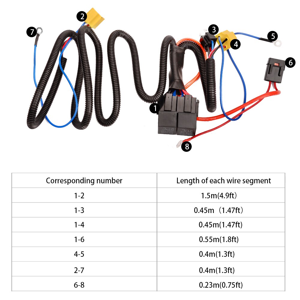 YUNPICAR 1Set 2 Headlight Harness H4 Headlight Relay Harness
