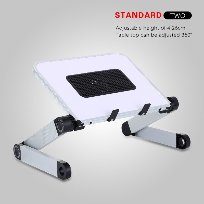 Adjustable Computer Table Aluminum Alloy Laptop Desk 360 Degree Laptop Stand Foldable Computer Table Stand Tray Notebook Stand: White C