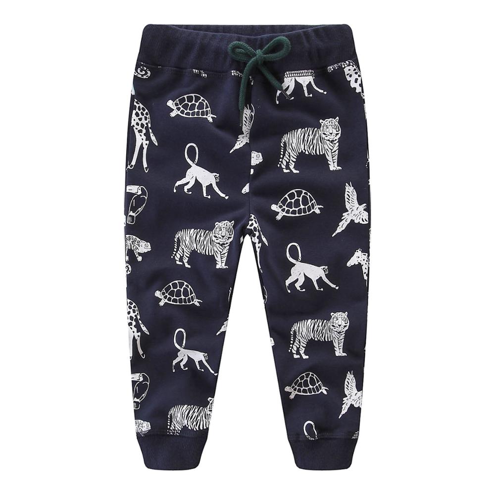 Meninos calças de algodão crianças calças dos desenhos animados marca outono inverno roupas do bebê menino bebê impressão leggings para menino jumping metros: FT49072B / 24M