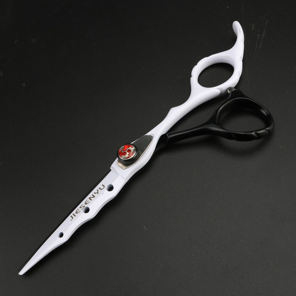 Black and white handle hairdressing scissors Standard 6.0 inch hairdressing supplies Sharp scissors Tools
