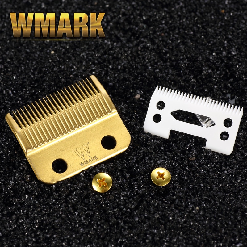 Wmark Professionele Tondeuse Blade Haar Snijmachine Hoge Doos Stalen Accessoires Gouden Met Keramische Blade Voor Draadloze