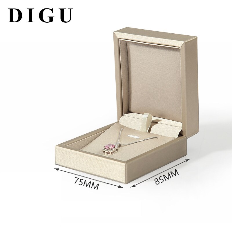 DIGU Luxury Leather Jewelry Box Packaging Bags For Rings Pendants Bracelets Boxes Jewelry Display Sets: pendant box